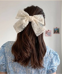 WARAIJOGO（ワライジョウゴ）の「レディース レースリボン ヘアクリップ(BDS)（ヘアゴム）」