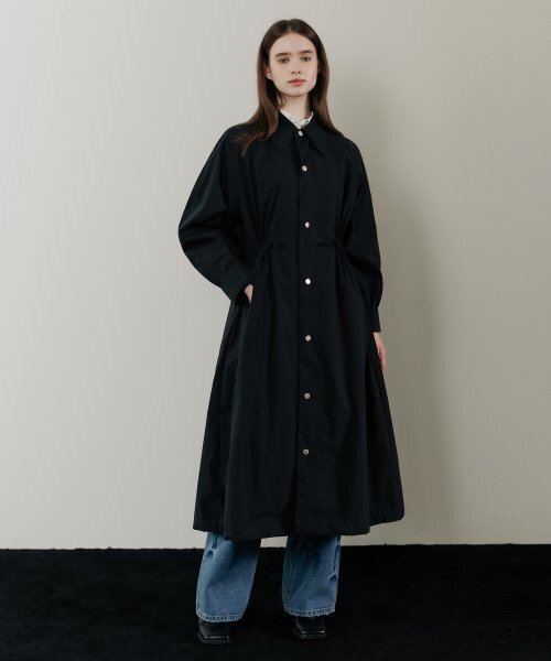 HARDCORE HAPPINESS(ハードコアハピネス)の「WAVE OVERSIZED CLASSIC COLLAR COAT_BLACK(トレンチコート・レディース・その他・FREE)」の10枚目の写真