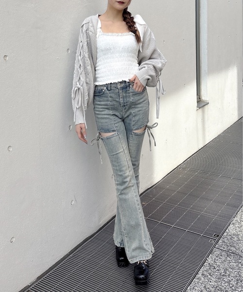 one way（ワンウェイ）の「レースアップボレロ（カーディガン/ボレロ・レディース・ホワイト/ピンク/グレー・FREE）」の22枚目の写真