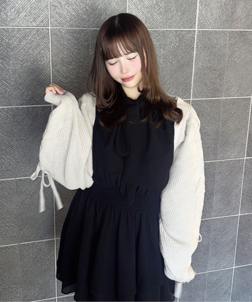 one way（ワンウェイ）の「レースアップボレロ（カーディガン/ボレロ・レディース・ホワイト/ピンク/グレー・FREE）」の9枚目の写真