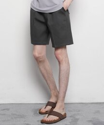 メンズベーシックコットンスパンバンディング綿ショートパンツチャコール