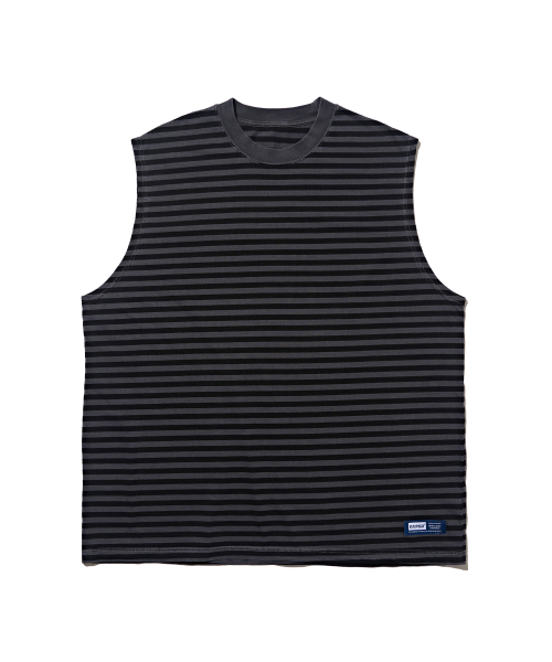 CARGOBROS(カーゴブロス)の「ストライプオーバーサイズスリーブレス(ブラック)(Tシャツ/カットソー・メンズ・その他・FREE)」の1枚目の写真