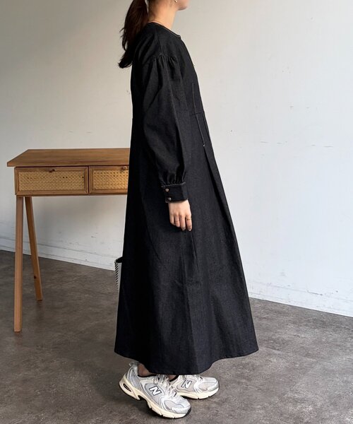 Chez toi（シェトワ）の「デニム切替ワンピース（ワンピース・レディース・ベージュ/インディゴブルー/ブラック・FREE）」の6枚目の写真