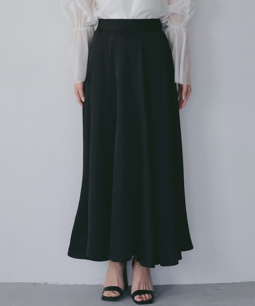 AJUGA.（アジュガ）の「スムースサテンフレアスカート（スカート・レディース・ブラック/ライトイエロー・FREE）」の20枚目の写真