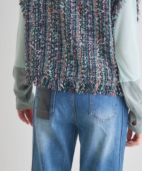 Paradise Picnic（パラダイスピクニック）の「TRANOI.ファンシーツイードジレ（ベスト・レディース・ブラック/アイボリー・FREE）」の22枚目の写真