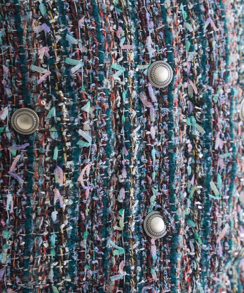 Paradise Picnic（パラダイスピクニック）の「TRANOI.ファンシーツイードジレ（ベスト・レディース・ブラック/アイボリー・FREE）」の3枚目の写真