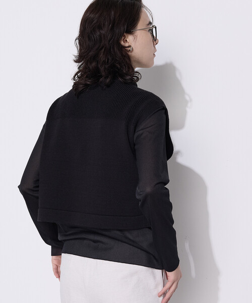 COMME CA(コムサ)の「コットンポリエステルリリヤーン 前後切り替えベスト(ベスト・レディース・ネイビー/オフホワイト/ブラック・9号)」の9枚目の写真