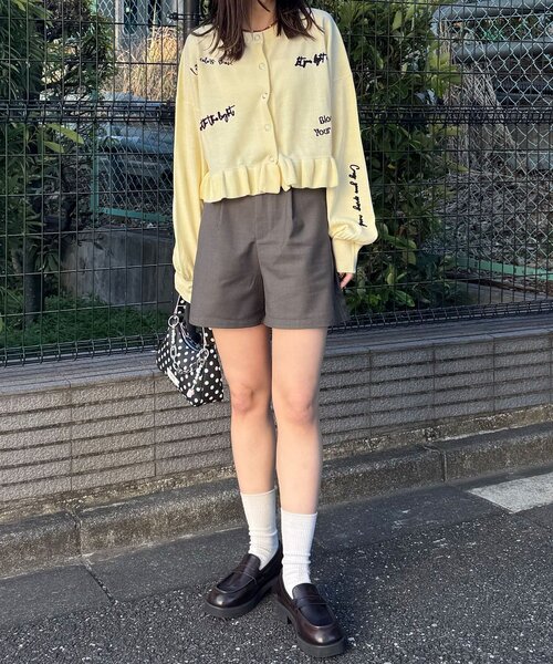 CIAOPANIC(チャオパニック)の「ハイウエスト美脚ショートパンツ/セットアップ(その他パンツ・レディース・サックスブルー/ネイビー/ブラウン・ONE SIZE)」の8枚目の写真