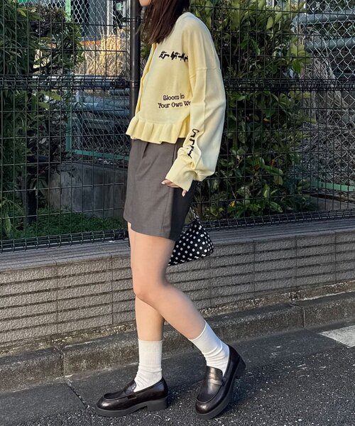 CIAOPANIC(チャオパニック)の「ハイウエスト美脚ショートパンツ/セットアップ(その他パンツ・レディース・サックスブルー/ネイビー/ブラウン・ONE SIZE)」の11枚目の写真