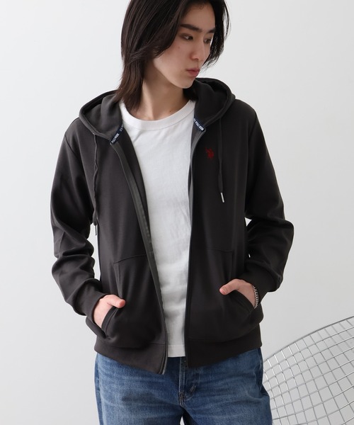 U.S. POLO ASSN.(ユーエスポロアッスン)の「【U.S. POLO ASSN./ユーエスポロアッスン】ワンポイントロゴ刺繍 スウェット ジップパーカー(パーカー・レディース・杢グレー/チャコールグレー/ベージュ・M/L/LL)」の12枚目の写真