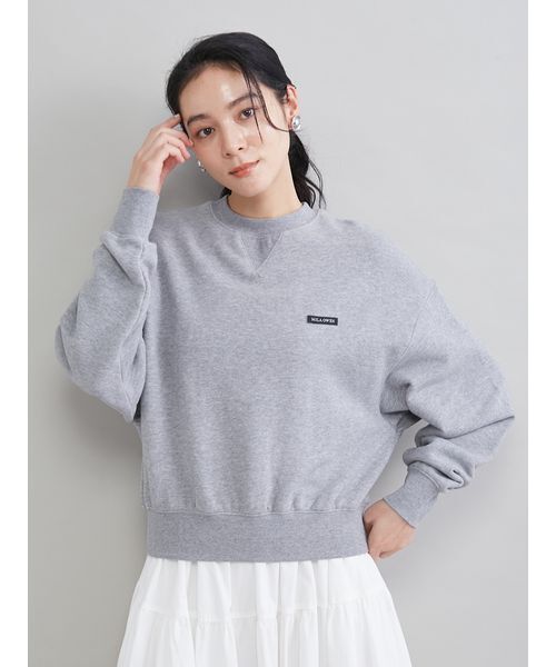 Mila Owen（ミラオーウェン）の「ソフトタッチ短丈トレーナー（スウェット・レディース・レッド/グレー/アイボリー・F）」の4枚目の写真