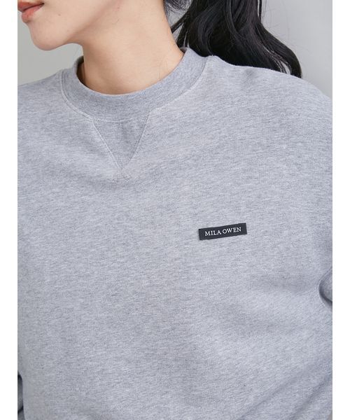 Mila Owen（ミラオーウェン）の「ソフトタッチ短丈トレーナー（スウェット・レディース・レッド/グレー/アイボリー・F）」の9枚目の写真