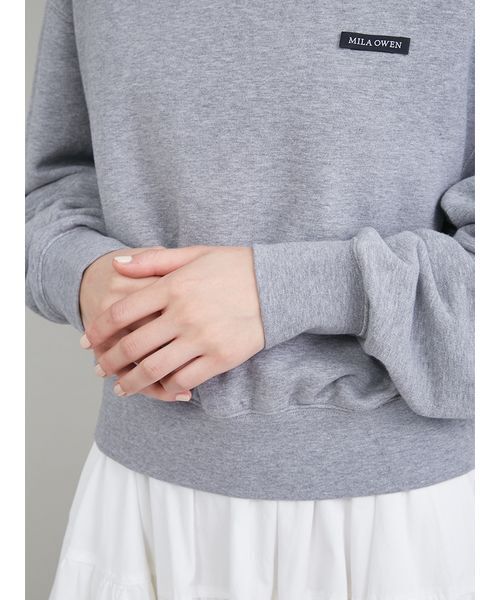 Mila Owen（ミラオーウェン）の「ソフトタッチ短丈トレーナー（スウェット・レディース・レッド/グレー/アイボリー・F）」の10枚目の写真