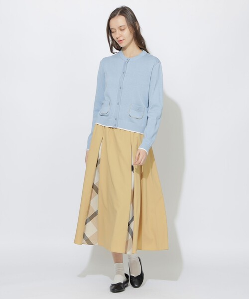 CB CRESTBRIDGE（シービークレストブリッジ）の「【Quiet Checkシリーズ】パイピングカーディガン（カーディガン/ボレロ・レディース・ブルー系その他2/ダークネイビー/ホワイト系その他・L/M）」の10枚目の写真