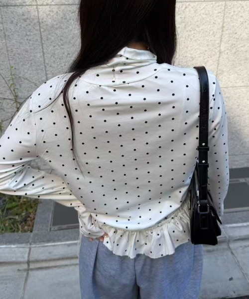 mebole(メボレ)の「ドットフリルカットソー(Tシャツ/カットソー・レディース・ホワイト/グレー・FREE)」の15枚目の写真