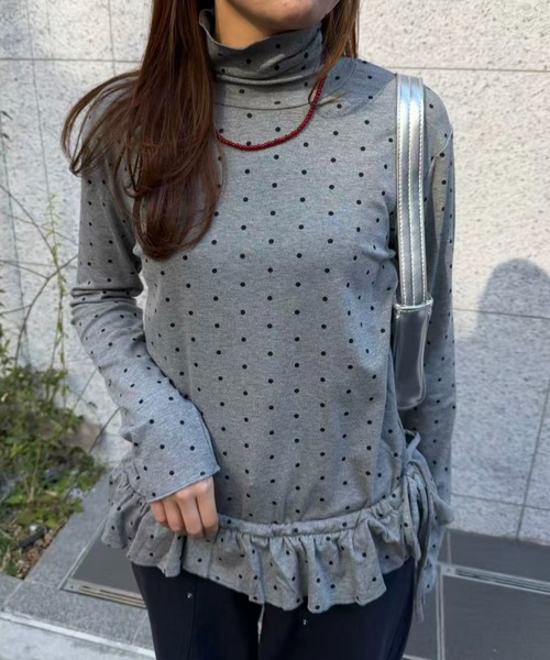 mebole(メボレ)の「ドットフリルカットソー(Tシャツ/カットソー・レディース・ホワイト/グレー・FREE)」の18枚目の写真