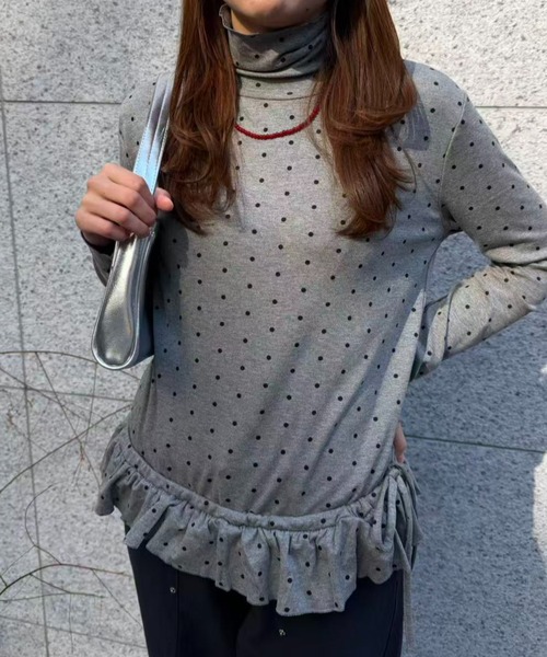 mebole(メボレ)の「ドットフリルカットソー(Tシャツ/カットソー・レディース・ホワイト/グレー・FREE)」の21枚目の写真
