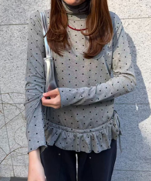 mebole(メボレ)の「ドットフリルカットソー(Tシャツ/カットソー・レディース・ホワイト/グレー・FREE)」の22枚目の写真