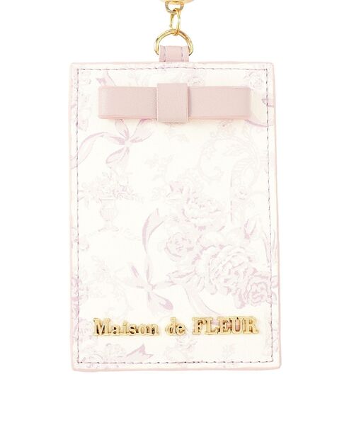 Maison de FLEUR(メゾンドフルール)の「リール付きフラワーガーデン柄パスケース(パスケース・レディース・ブラック/サックスブルー/ピンク・FREE)」の4枚目の写真