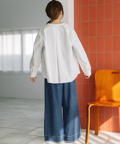 POU DOU DOU（プードゥドゥ）の「ランダムフリルシャツ（シャツ/ブラウス・レディース・イエロー/ブラック/オフホワイト・3）」の8枚目の写真