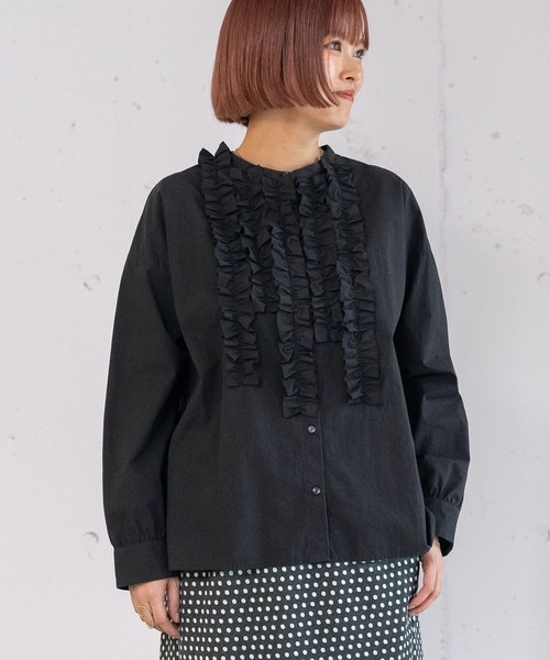 POU DOU DOU（プードゥドゥ）の「ランダムフリルシャツ（シャツ/ブラウス・レディース・イエロー/ブラック/オフホワイト・3）」の19枚目の写真