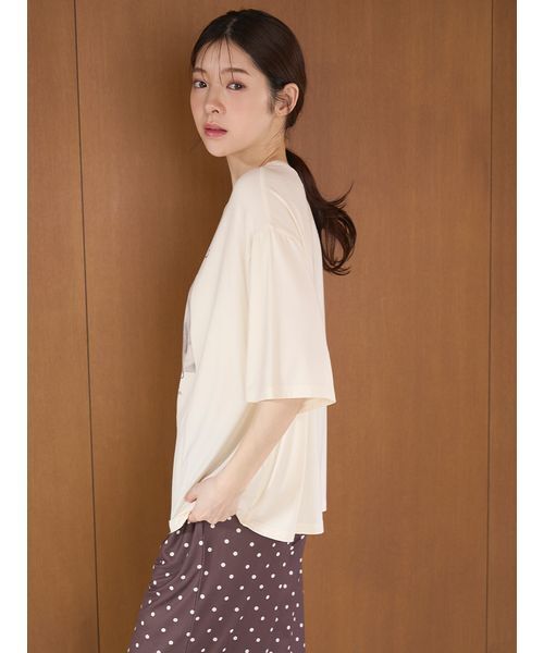 SNIDEL HOME(スナイデルホーム)の「【KOROMO】【接触冷感】カットTシャツ(ルームウェア/パジャマ・レディース・アイボリー/ベージュ/ピンク・F)」の7枚目の写真