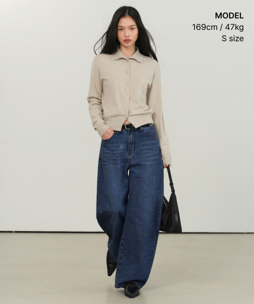 MUSINSA STANDARD WOMAN（ムシンサスタンダードウーマン）の「ウィメンズエッセンシャルハイネックカーディガン[ライトベージュ]（カーディガン/ボレロ・レディース・その他・X-SMALL/SMALL/MEDIUM/LARGE）」の2枚目の写真