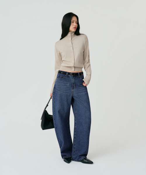 MUSINSA STANDARD WOMAN（ムシンサスタンダードウーマン）の「ウィメンズエッセンシャルハイネックカーディガン[ライトベージュ]（カーディガン/ボレロ・レディース・その他・X-SMALL/SMALL/MEDIUM/LARGE）」の3枚目の写真