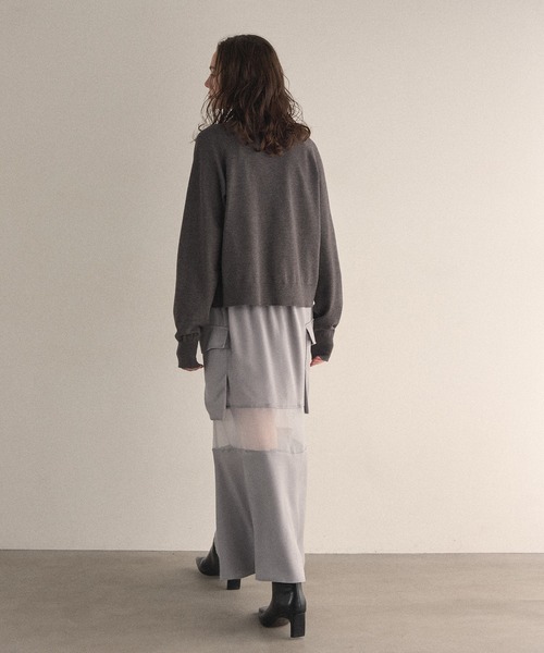 MIELI INVARIANT（ミエリインヴァリアント）の「Layer Cape Ensemble Knit Tops（ニット/セーター・レディース・ブラック/ブラウン/グレー・FREE）」の21枚目の写真