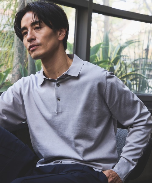 JUN STANDARD PICKS(ジュンスタンダードピックス)の「シルキータッチプレーティングポロ(ポロシャツ・メンズ・グレー/ネイビー/ブラック・S/M/L/LL)」の8枚目の写真