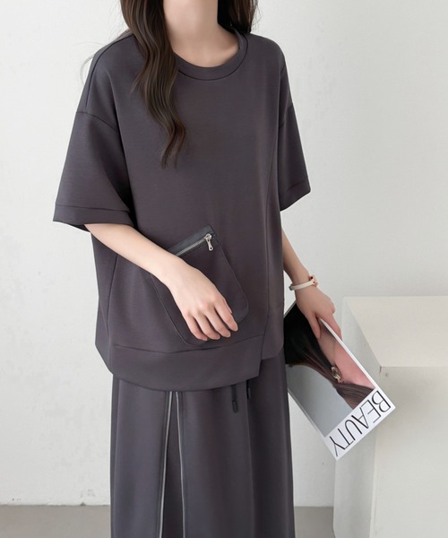 ABITOKYO(アビトーキョー)の「ジップアップデザインダンボールプルオーバーセットアップ(セットアップ・レディース・ブラック/チャコールグレー/ベージュ・L/M)」の15枚目の写真