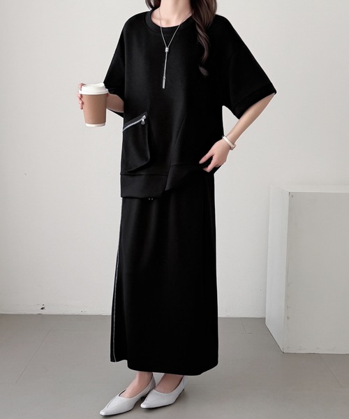 ABITOKYO(アビトーキョー)の「ジップアップデザインダンボールプルオーバーセットアップ(セットアップ・レディース・ブラック/チャコールグレー/ベージュ・L/M)」の22枚目の写真