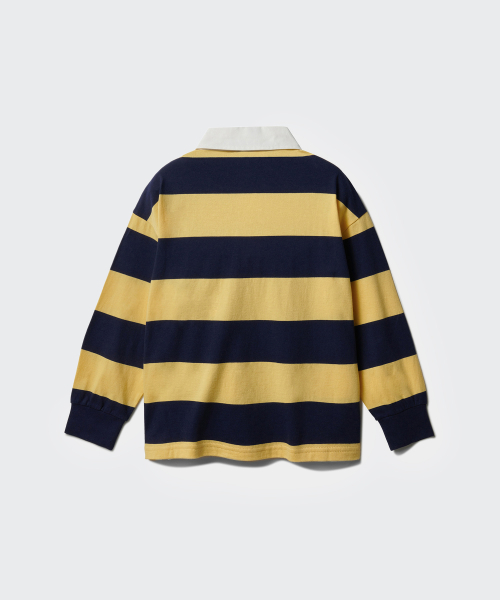 MUSINSA STANDARD KIDS（ムシンサスタンダードキッズ）の「ストライプラグビーシャツ[ネイビー/イエロー]（ポロシャツ・レディース・その他・110/120/130/140/150/160）」の6枚目の写真