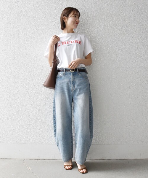 SHIPS any(シップス エニィ)の「TRICOMER:〈洗濯機可能〉フレンチ ロゴ プリント TEE(Tシャツ/カットソー・レディース・オレンジ/ブラック/ライトグレー/ホワイト/レッド・ONE SIZE)」の6枚目の写真