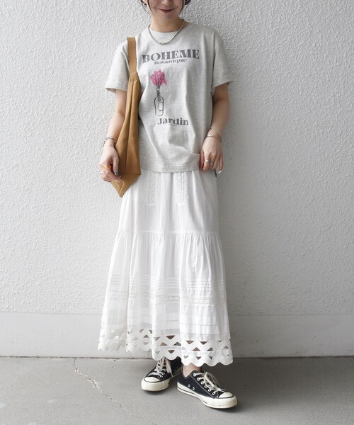 SHIPS any(シップス エニィ)の「TRICOMER:〈洗濯機可能〉フレンチ ロゴ プリント TEE(Tシャツ/カットソー・レディース・オレンジ/ブラック/ライトグレー/ホワイト/レッド・ONE SIZE)」の14枚目の写真