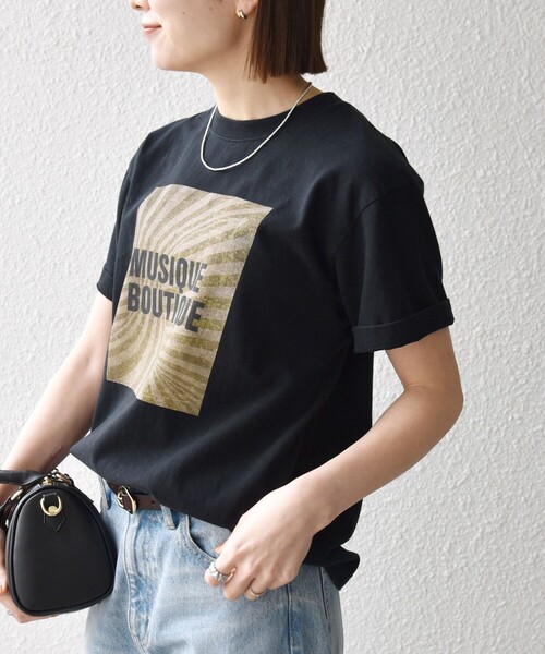 TRICOMER:〈洗濯機可能〉フレンチ ロゴ プリント TEE（Tシャツ