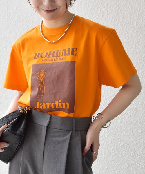 TRICOMER:〈洗濯機可能〉フレンチ ロゴ プリント TEE（Tシャツ