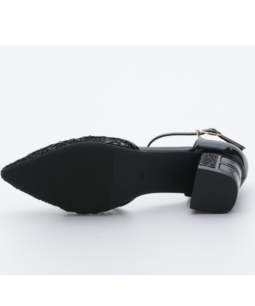 Cupid Heart（キューピッドハート）の「【Cupid Heart】結婚式用！レース×スパンコール　チャンキーヒールパンプス（パンプス・レディース・ブラック/ベージュ/シルバー・MEDIUM/LARGE/SMALL）」の14枚目の写真