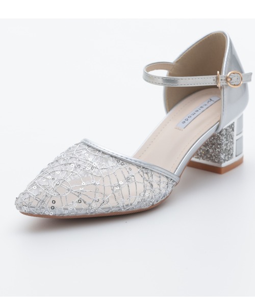 Cupid Heart（キューピッドハート）の「【Cupid Heart】結婚式用！レース×スパンコール　チャンキーヒールパンプス（パンプス・レディース・ブラック/ベージュ/シルバー・MEDIUM/LARGE/SMALL）」の13枚目の写真