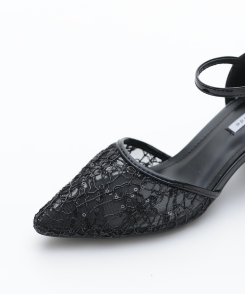 Cupid Heart（キューピッドハート）の「【Cupid Heart】結婚式用！レース×スパンコール　チャンキーヒールパンプス（パンプス・レディース・ブラック/ベージュ/シルバー・MEDIUM/LARGE/SMALL）」の16枚目の写真