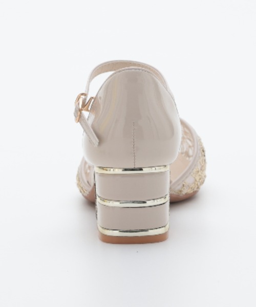 Cupid Heart（キューピッドハート）の「【Cupid Heart】結婚式用！レース×スパンコール　チャンキーヒールパンプス（パンプス・レディース・ブラック/ベージュ/シルバー・MEDIUM/LARGE/SMALL）」の6枚目の写真