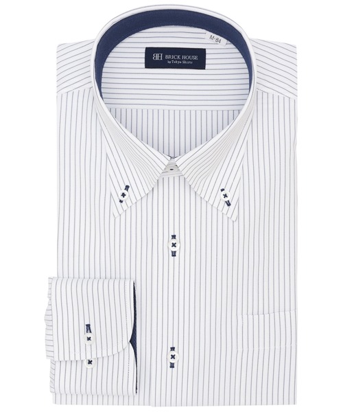 TOKYO SHIRTS(トウキョウシャツ)の「【吸水速乾】【COFREX】形態安定ノンアイロン ボタンダウン 長袖ビジネスワイシャツ(ビジネスシャツ・メンズ・ブルー・首回り37cm-裄丈80cm/首回り39cm-裄丈80cm/首回り39cm-裄丈84cm/首回り41cm-裄丈82cm/首回り41cm-裄丈86cm/首回り42cm-裄丈82cm/首回り42cm-裄丈86cm/首回り43cm-裄丈82cm/首回り43cm-裄丈86cm/首回り37cm-裄丈84cm)」の1枚目の写真