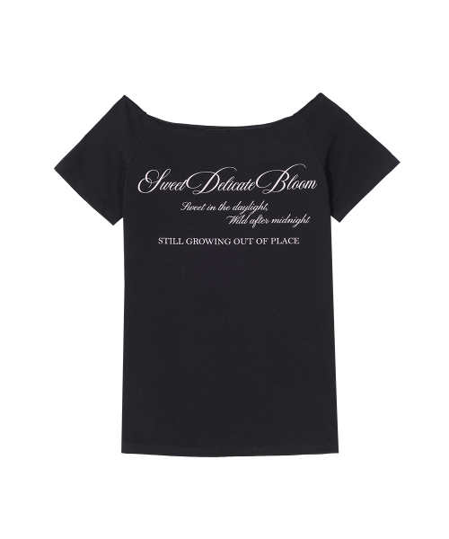 CRANK(クランク)の「ローカットレタリングオフショルダートップス_ブラック(Tシャツ/カットソー・レディース・その他・FREE)」の5枚目の写真