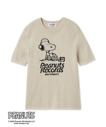 【PEANUTS RECORDS】スヌーピージャガードリブニット