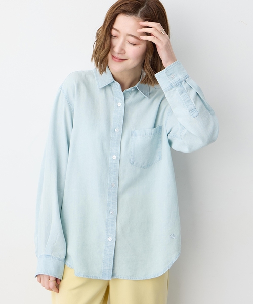 Petit Honfleur（プチオンフルール）の「テンセルデニムシャツ（シャツ/ブラウス・レディース・サックスブルー/ブルー・9号/11号/13号）」の11枚目の写真