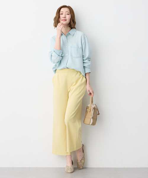 Petit Honfleur（プチオンフルール）の「テンセルデニムシャツ（シャツ/ブラウス・レディース・サックスブルー/ブルー・9号/11号/13号）」の14枚目の写真