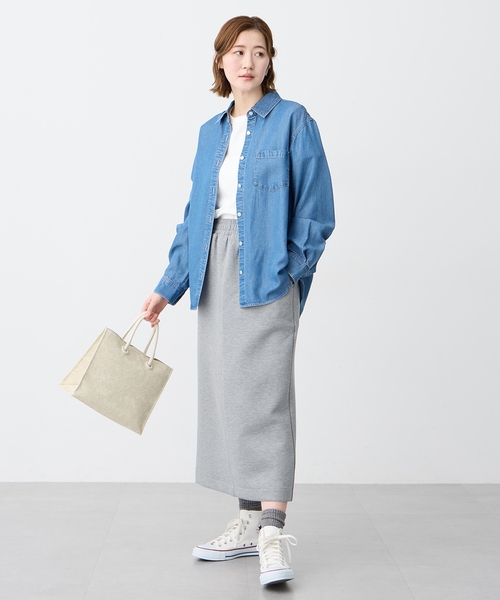 Petit Honfleur（プチオンフルール）の「テンセルデニムシャツ（シャツ/ブラウス・レディース・サックスブルー/ブルー・9号/11号/13号）」の19枚目の写真