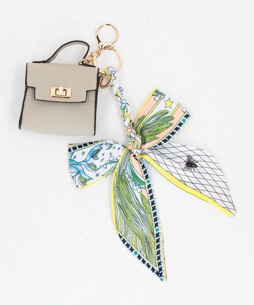 MICO COULIER（ミコクリエ）の「ミニBAG×リボンチャーム（チャーム・レディース・ベージュ系その他/パープル系その他・FREE）」の2枚目の写真