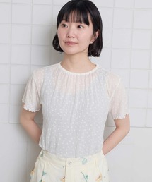 l'atelier du savon | すけすけドット五分袖Tシャツ(Tシャツ/カットソー)