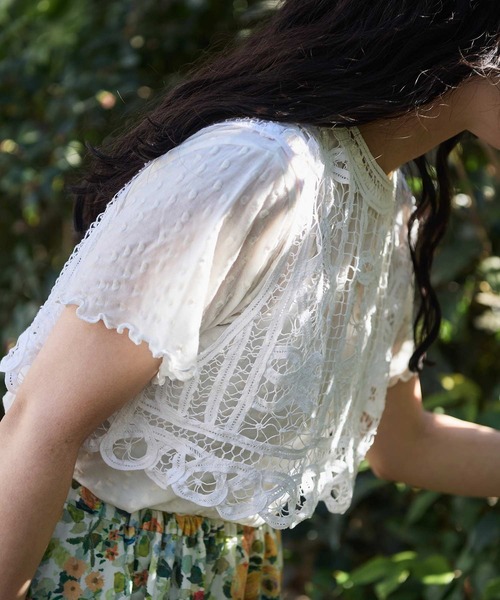 l'atelier du savon（アトリエドサボン）の「すけすけドット五分袖Tシャツ（Tシャツ/カットソー・レディース・アイボリー・FREE）」の12枚目の写真